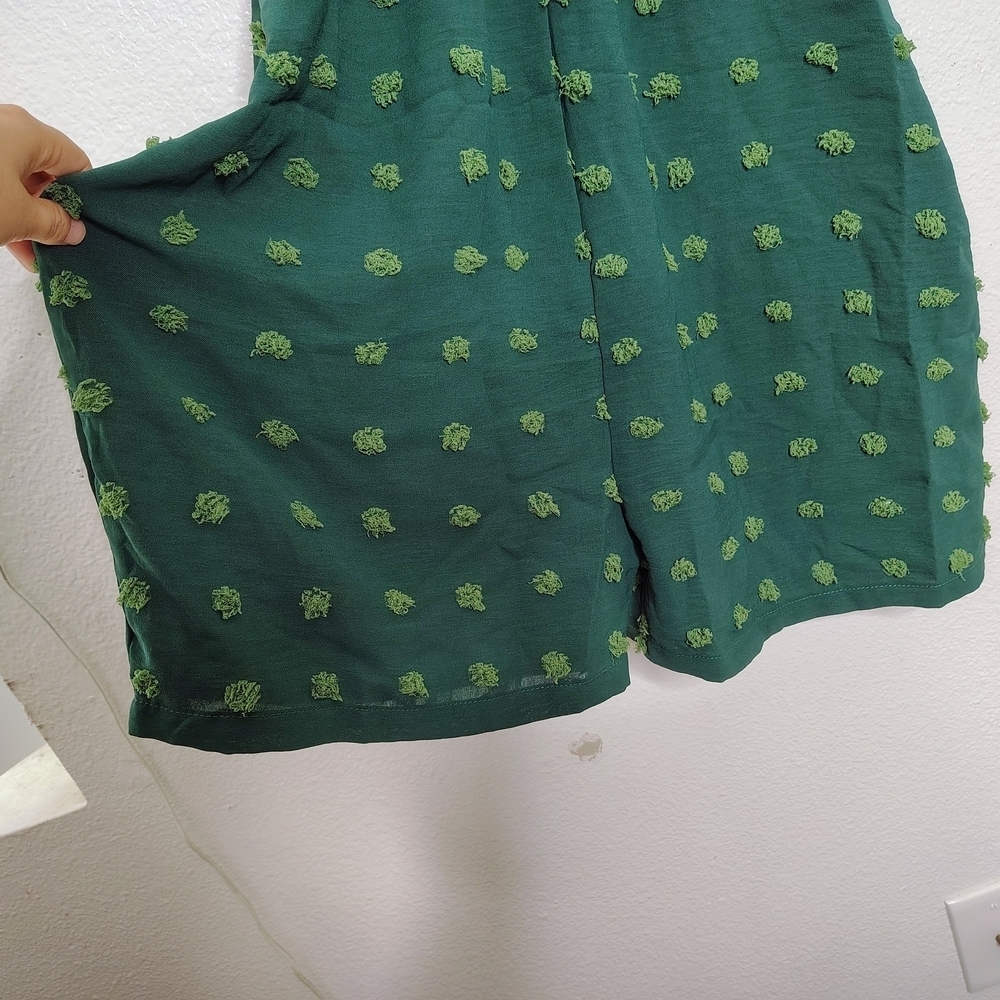 Buauty Women's Green Sleeveless Loose Adjustable Strap Romper with Pockets Sz S - Picture 13 of 14